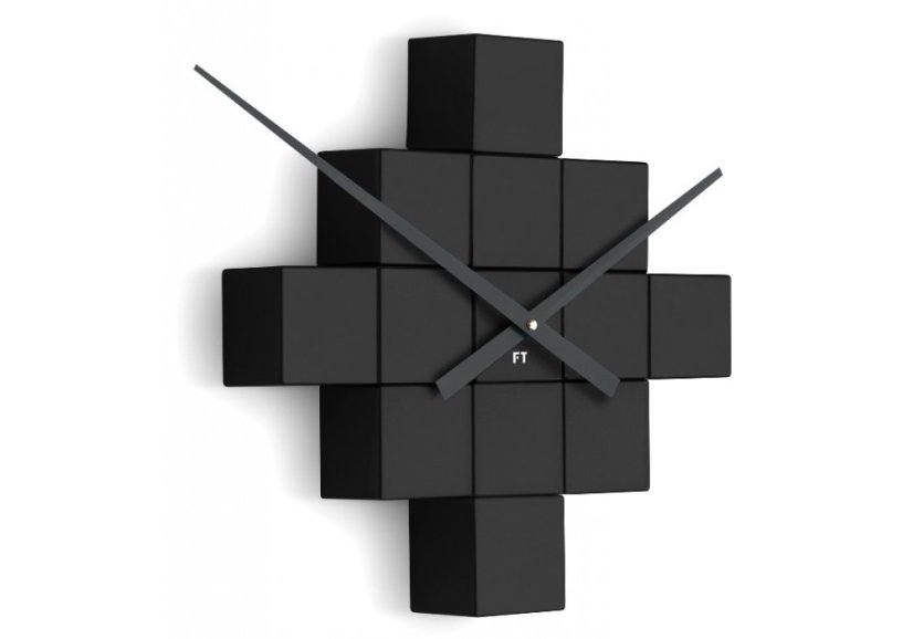 Dizajnové nástenné nalepovacie hodiny Future Time FT3000BK Cubic black