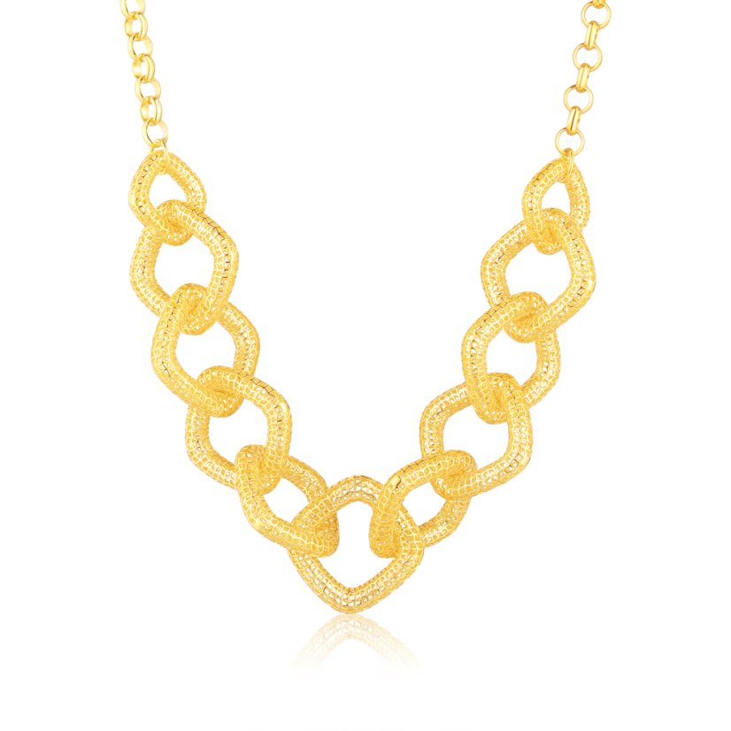 Pozlátený strieborný náhrdelník JVD SVLN0937S75GO45