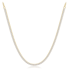 MINET Pozlátený tenisový náhrdelník s bielymi zirkónmi