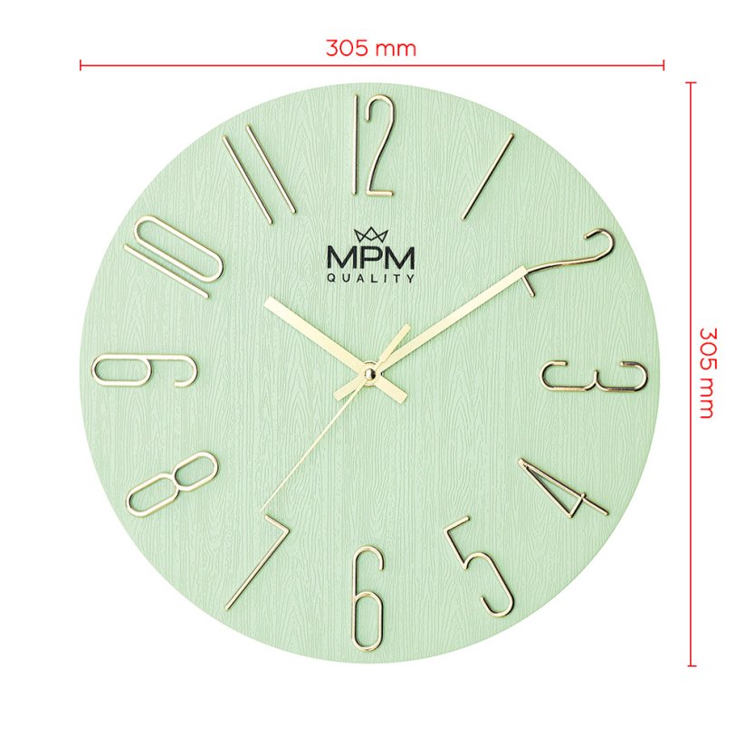 Nástěnné hodiny s tichým chodem MPM Primera - B - E01.4302.40