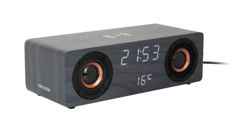 Radiobudík s nabíječkou smartphonů a Bluetooth reproduktorem 6059BK Karlsson 25cm