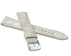 LAVVU Lesklý biely prešitý remienok CROCO OCALA z luxusnej kože Top Grain - 16