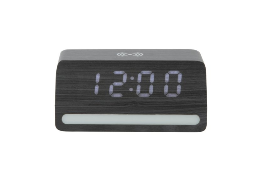 LED hodiny-budík 6078BK Karlsson s nabíječkou smartphonů 16cm