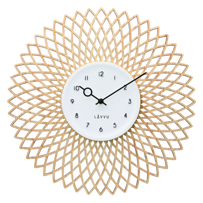 LAVVU Drevené dizajnové hodiny s plynulým chodom CHIC ?38cm