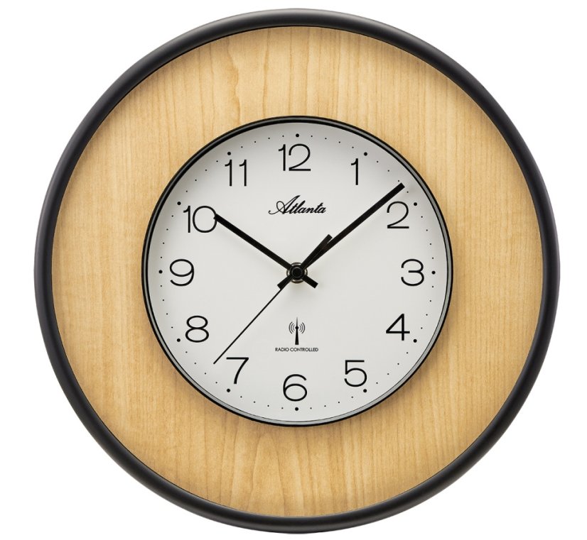 Designové nástěnné hodiny AT4540-30 Atlanta řízené signálem DCF 34cm
