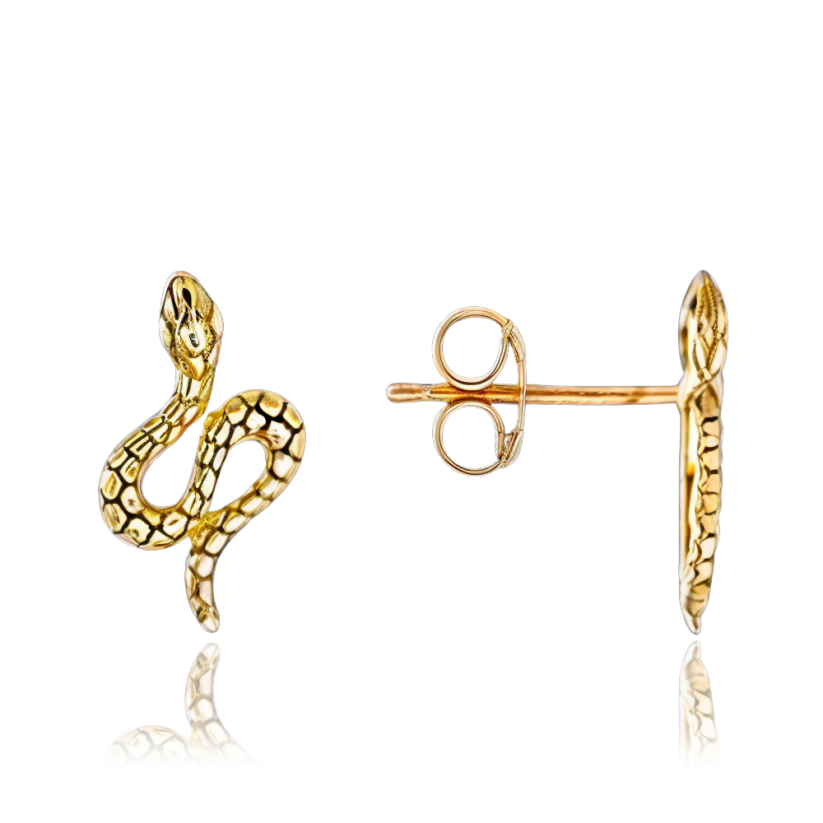 MINET Elegantní zlaté náušnice hadi Au 585/1000 1,60g