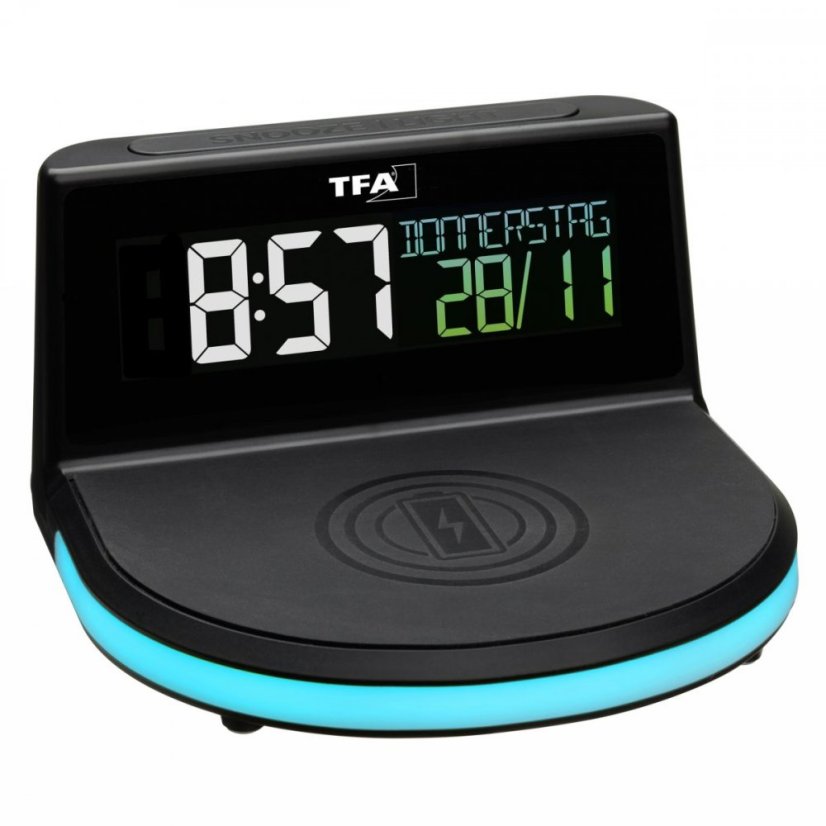 TFA 60.2028.01 - Digitální budík s možností bezdrátového nabíjení CHARGE-IT WIRELESS