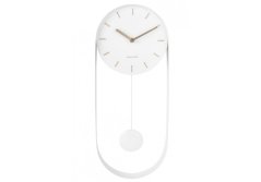 Designové kyvadlové nástěnné hodiny 5822WH Karlsson 50cm