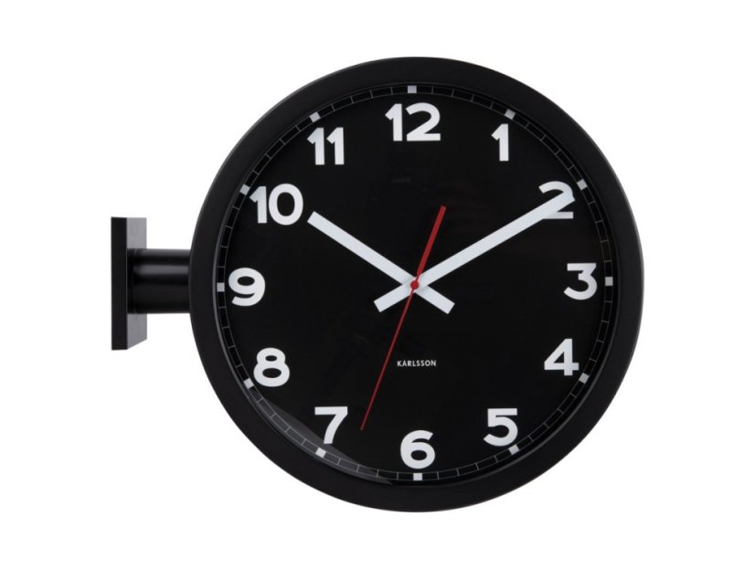 Oboustranné nástěnné hodiny 5966BK Karlsson 38cm