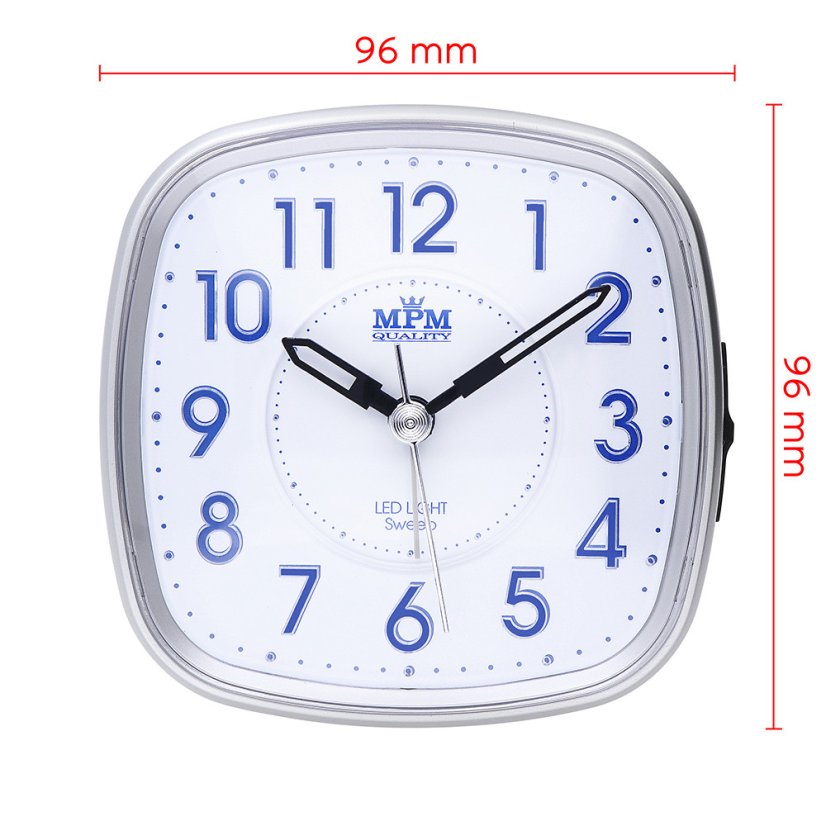 Budík s LED podsvícením a tichým chodem MPM  C01.3530.7030