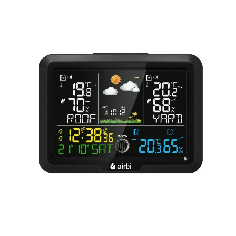 Airbi DUO Color - meteostanica s 2 bezdrôtovými čidlami a farebným displejom
