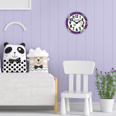 CLOCKKODIEL Detské nástenné hodiny fialové s koňom ?25cm