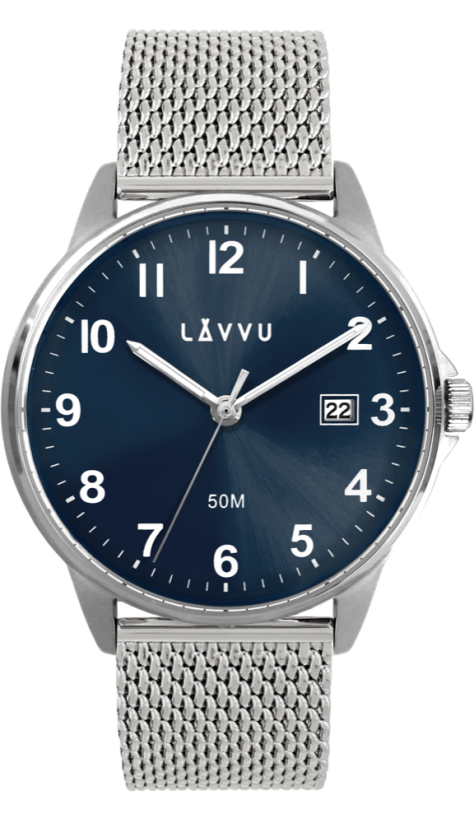 LAVVU Stříbrné hodinky GÖTEBORG MESH