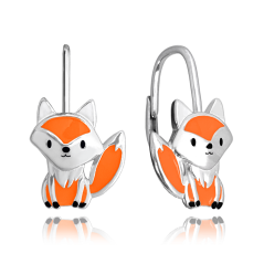MINET X CLOCKKODIEL Strieborné náušnice LÍŠKY