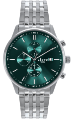 LAVVU Pánske hodinky YSTAD Chronograph Green s vodotesnosťou 100M
