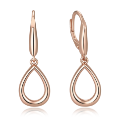 MINET Pozlacené rosegold stříbrné náušnice s kapkami