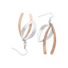 Nerezové náušnice 6418 - stříbrnorůžové barvy - SER.6413