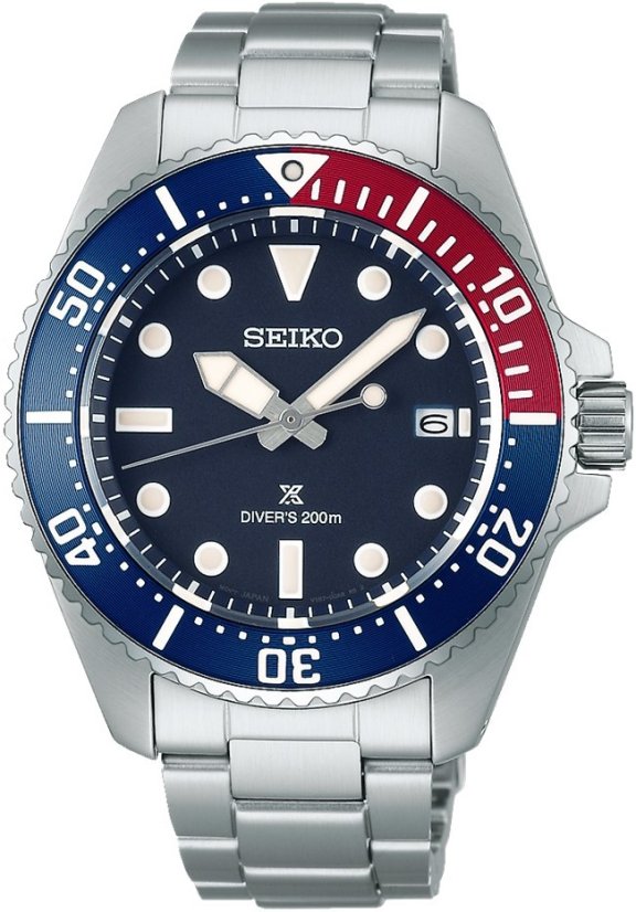 Seiko SNE595P1 Prospex Solar Diver’s in Blue-Red-Blue