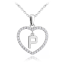 MINET Stříbrný náhrdelník písmeno v srdíčku "P" se zirkony