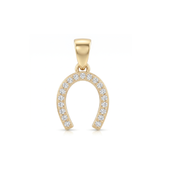 Pozlacený stříbrný přívěsek se zirkony podkova JVD SVLP1532XJ6GO00