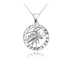 Strieborný náhrdelník MINET Zodiac znamenia RAK JMAS9407SN45