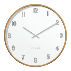 Svetlé drevené biele hodiny LAVVU FADE LCT4060