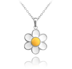 MINET Strieborný náhrdelník KOPRETINA