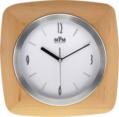 Dřevěné nástěnné hodiny s elegantním ciferníkem MPM E07.2714.53