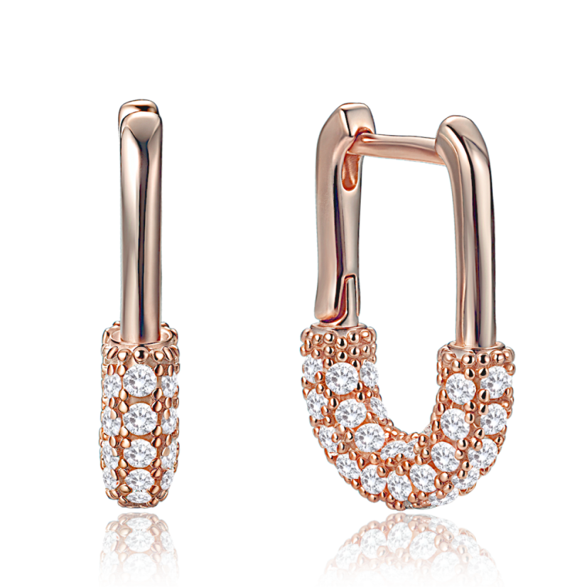 MINET Luxusné rosegold strieborné náušnice so zirkónmi MINET Luxusné rosegold strieborné náušnice so zirkónmi