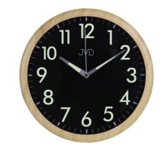 Nástenné hodiny s tichým chodom a luminiscenčnými číslami aj ručičkami JVD HP301.2
