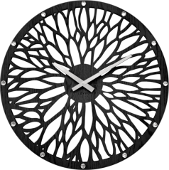 Impozantní černé dřevěné hodiny LAVVU WOOD LCT1182