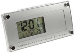 Digitální rádiem řízený budík MPM KW5007 stříbrná