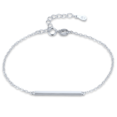 MINET Elegantný strieborný náramok tyčka