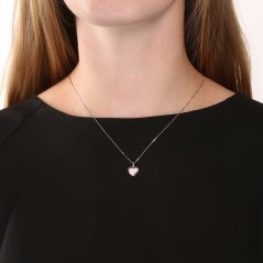 Strieborný prívesok so zirkónmi srdca JVD SVLP0628SH2R200
