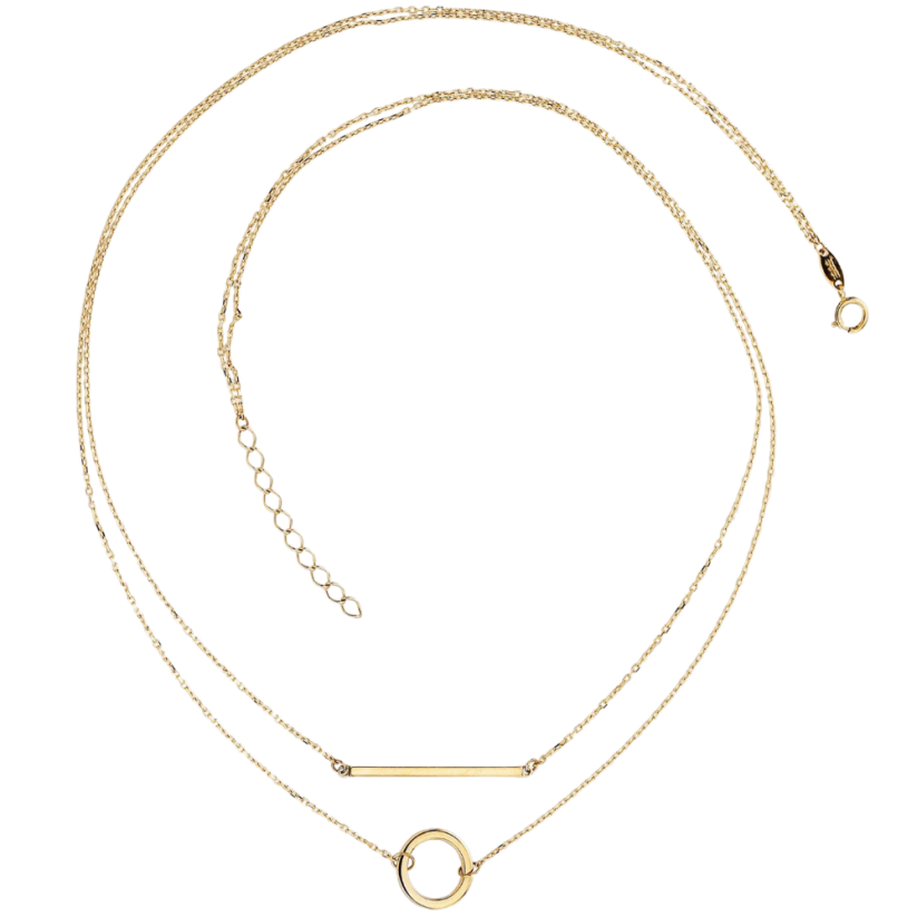 MINET Dvojitý zlatý náhrdelník Au 585/1000 3,15g