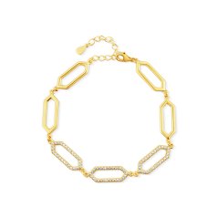 Pozlacený stříbrný náramek JVD SVLB0951SH2GO18