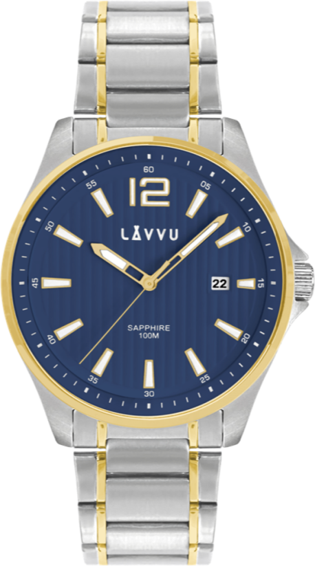 Pánské hodinky se safírovým sklem LAVVU NORDKAPP Bicolor Blue
