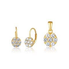 Pozlátená strieborná súprava so zirkónmi JVD SVLS0141SH2GO00