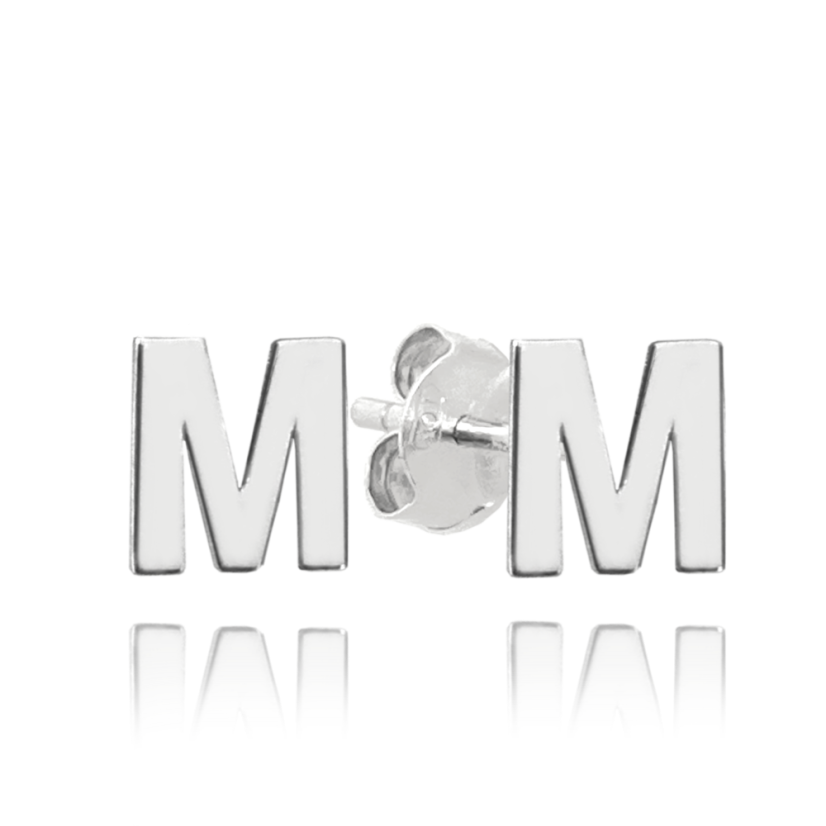 MINET Strieborné náušnice písmeno "M"