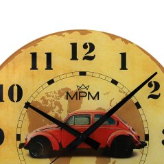 Nástěnné hodiny s tichým chodem MPM retro - E09.4467