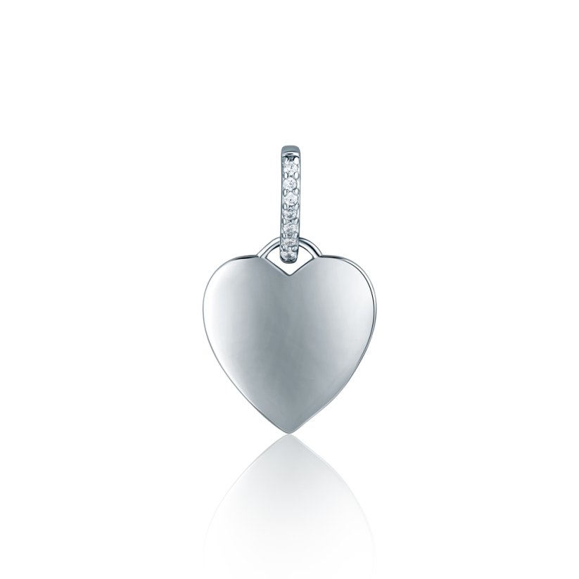 Stříbrný přívěsek se zirkony srdce JVD SVLP1128X61BI00