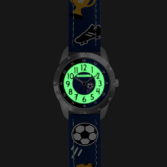 CLOCKODILE Svítící modré chlapecké hodinky FOTBAL