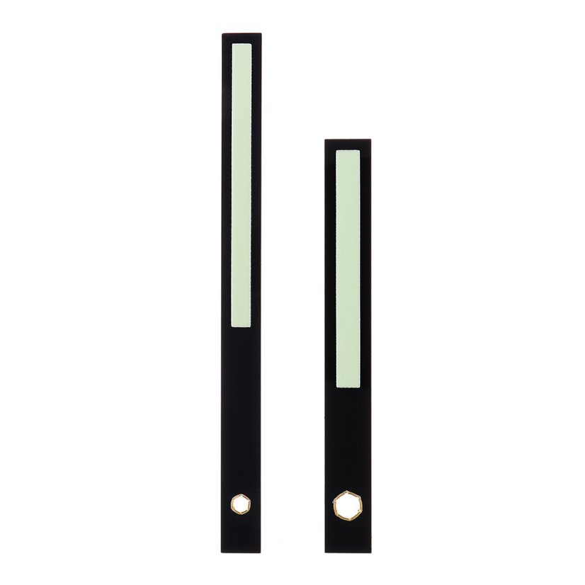 Luminiscenční kovové hodinové ručičky B39 (100 mm, 78 mm) - černé - Kovové hodinové ručičky B39