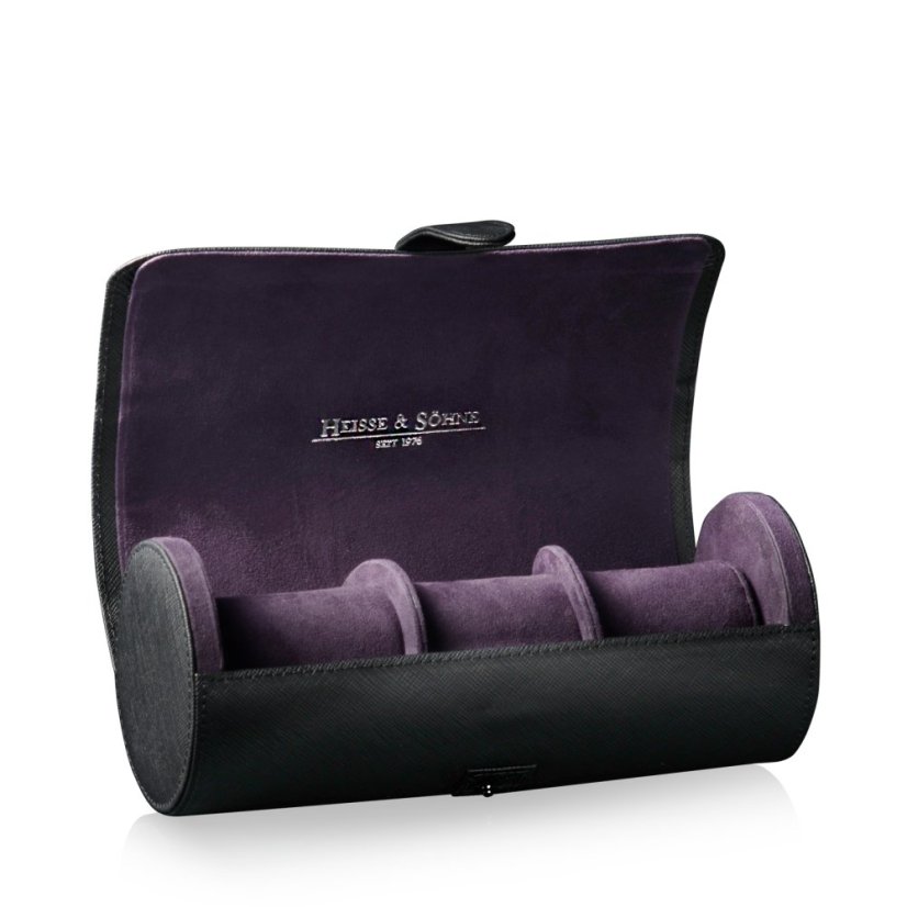 Pouzdro na hodinky HEISSE & SÖHNE 70019-148 Rondo 3 Black/Violet