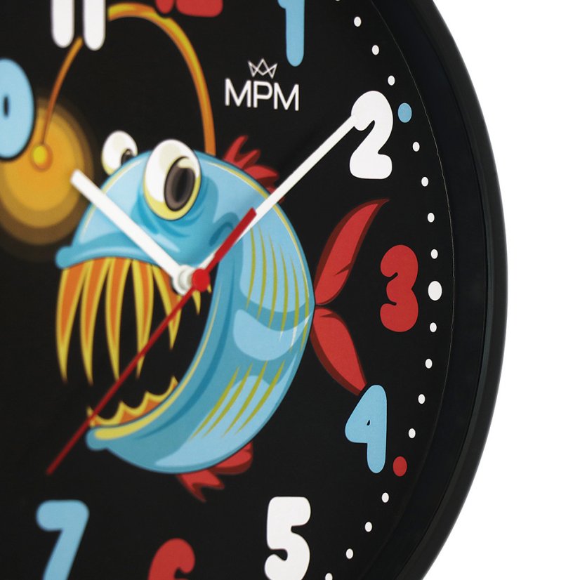 Detské nástenné hodiny s tichým chodom MPM ryba - E01M.4269.90