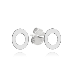 MINET Strieborné náušnice písmeno "O"