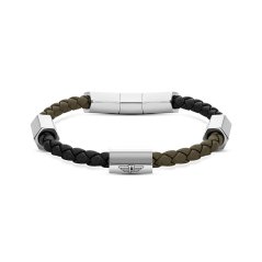 Náramek POLICE Skive Silver Khaki Black PEAGB2120005