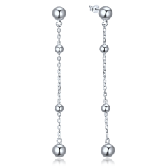 MINET Elegantné strieborné náušnice s guličkami