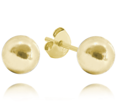 MINET Pozlacené stříbrné náušnice KULIČKY 8 mm