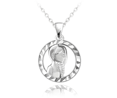 Strieborný náhrdelník MINET Zodiac znamenia PANNA JMAS9409SN45